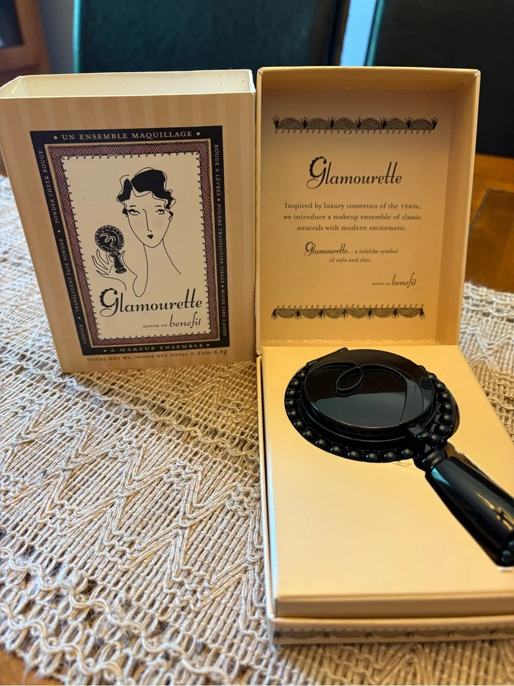 Benefit Glamourette Compact Blush & Mini Lipstick - Peach Blush & Rose Lip